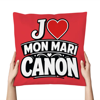 Coussin « J ❤️ Mon Mari Canon » – Idée Cadeau - Femorian