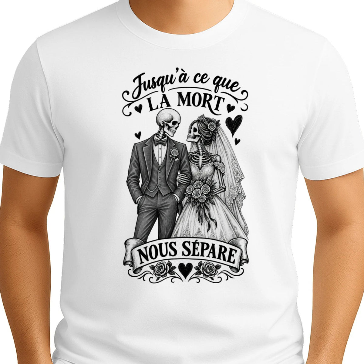 T-shirt Couple « Jusqu’à ce que la mort nous sépare » – Amour Éternel - Femorian