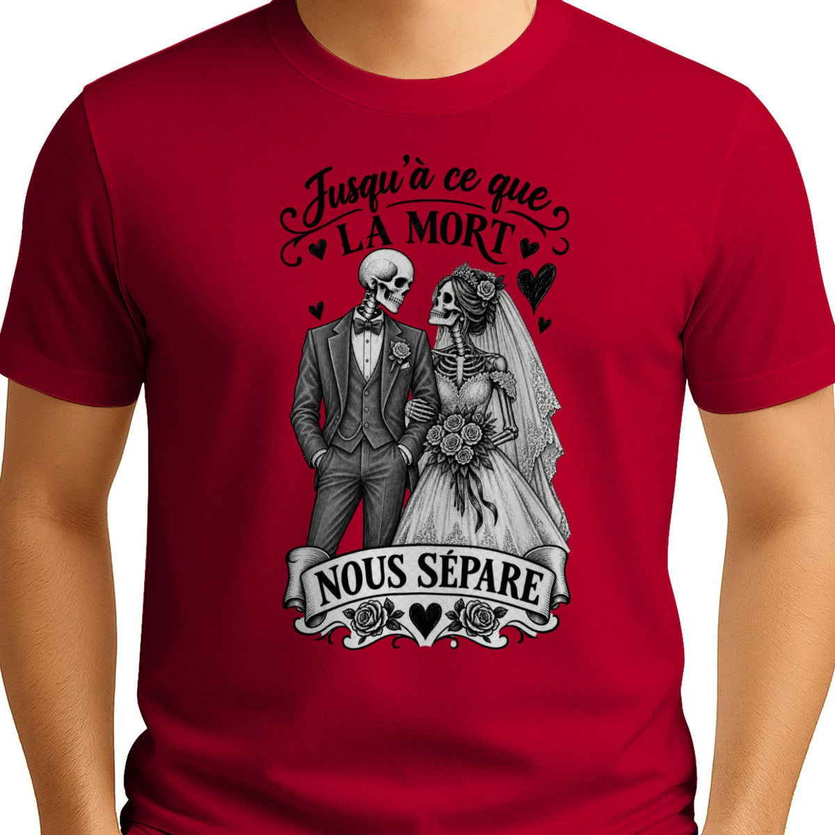 T-shirt Couple « Jusqu’à ce que la mort nous sépare » – Amour Éternel - Femorian