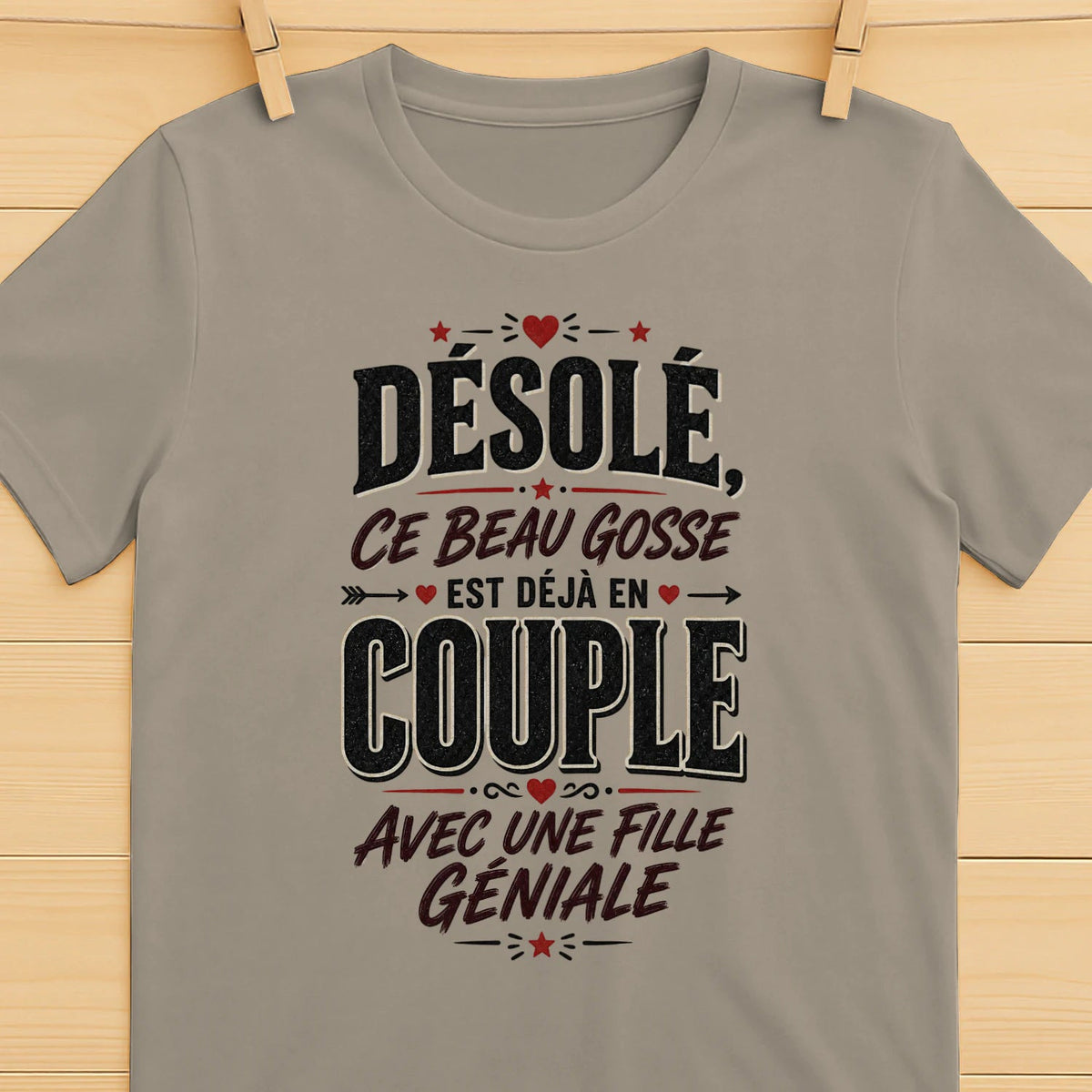 T-shirt « Désolé, Ce Beau Gosse Est Déjà en Couple »»Homme & Femme - Femorian