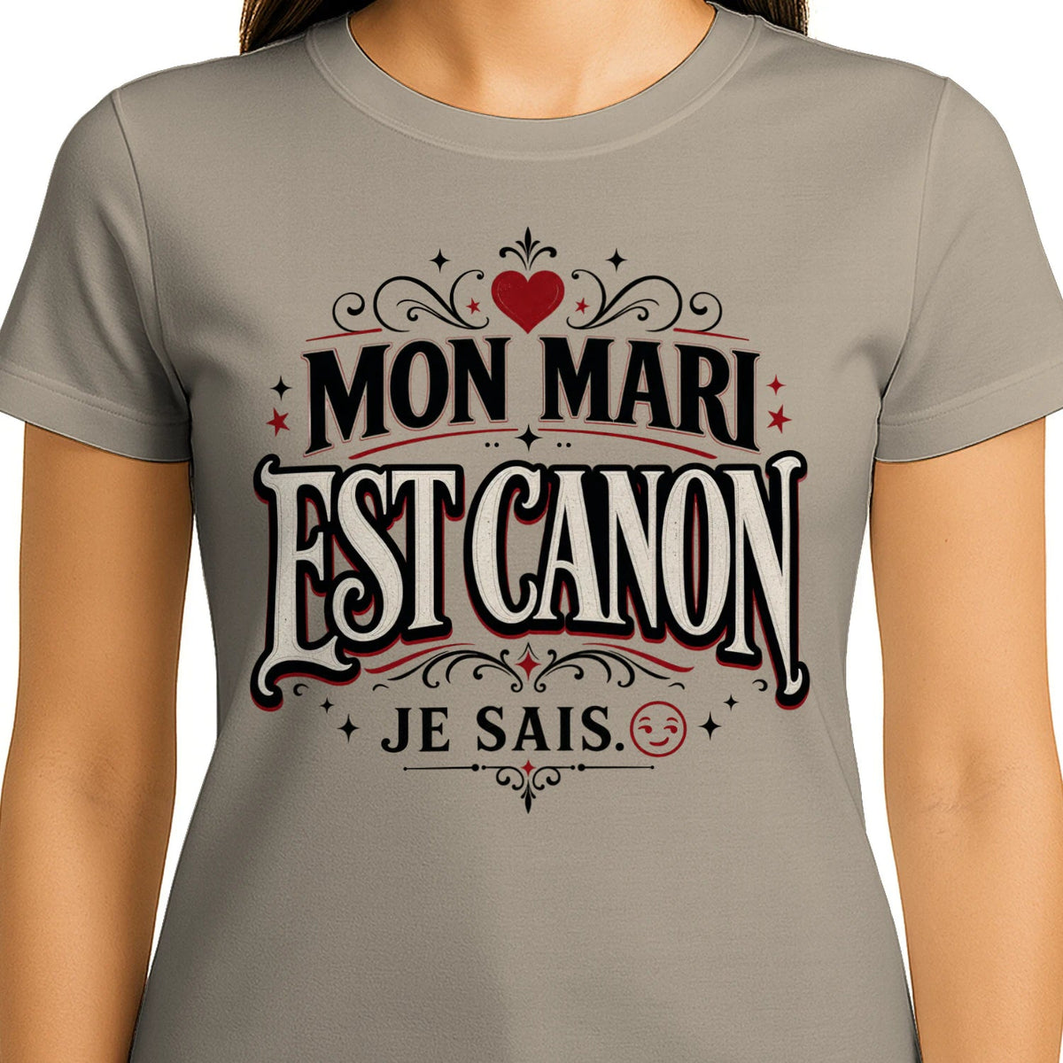 T-shirt « Mon Mari Est Canon » – Cadeau Humour & Amour»Homme & Femme - Femorian