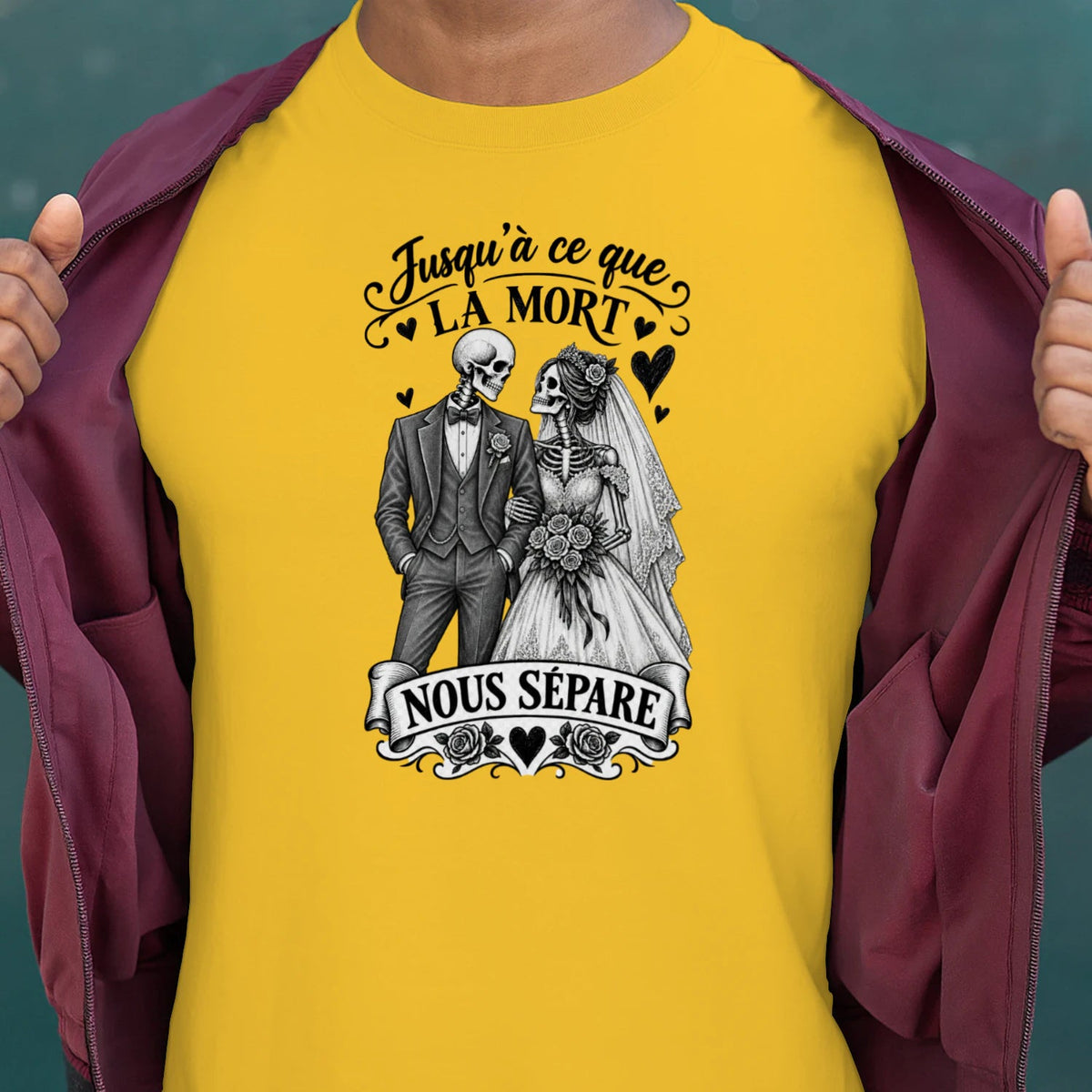 T-shirt Couple « Jusqu’à ce que la mort nous sépare » – Amour Éternel - Femorian