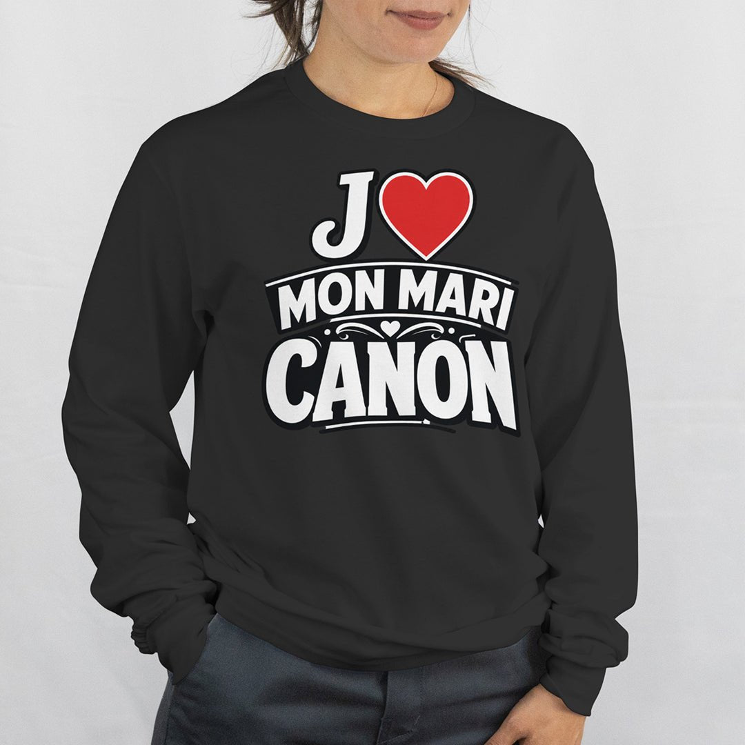 sweat-shirt « J ❤️ Mon Mari Canon – Homme & Femme - Femorian