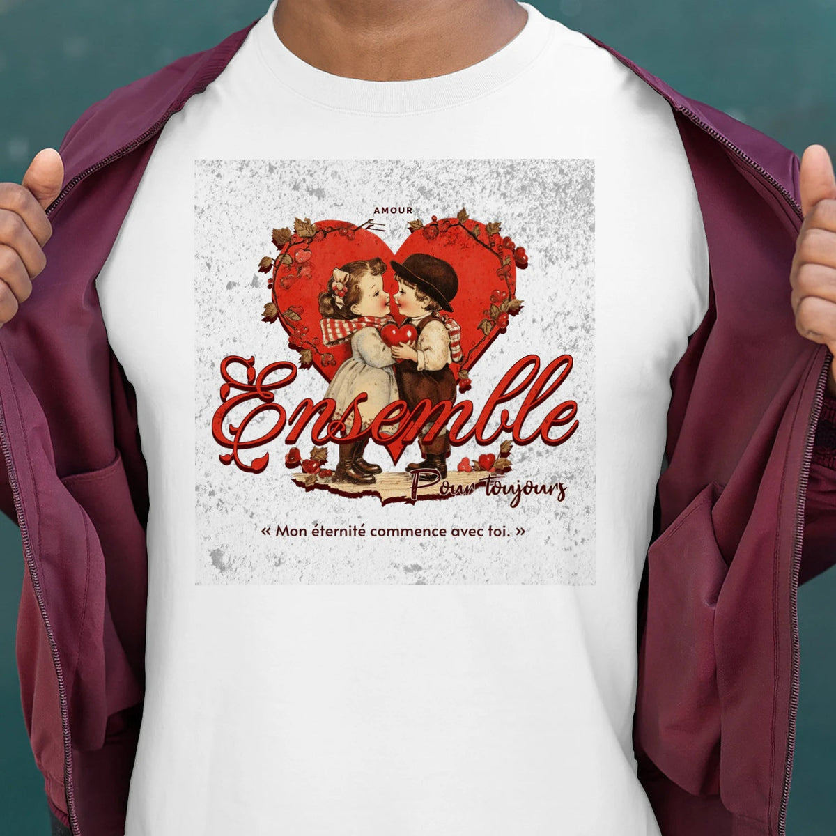 T-shirt Couple « Jusqu’à ce que la mort nous sépare » – Amour Éternel - Femorian