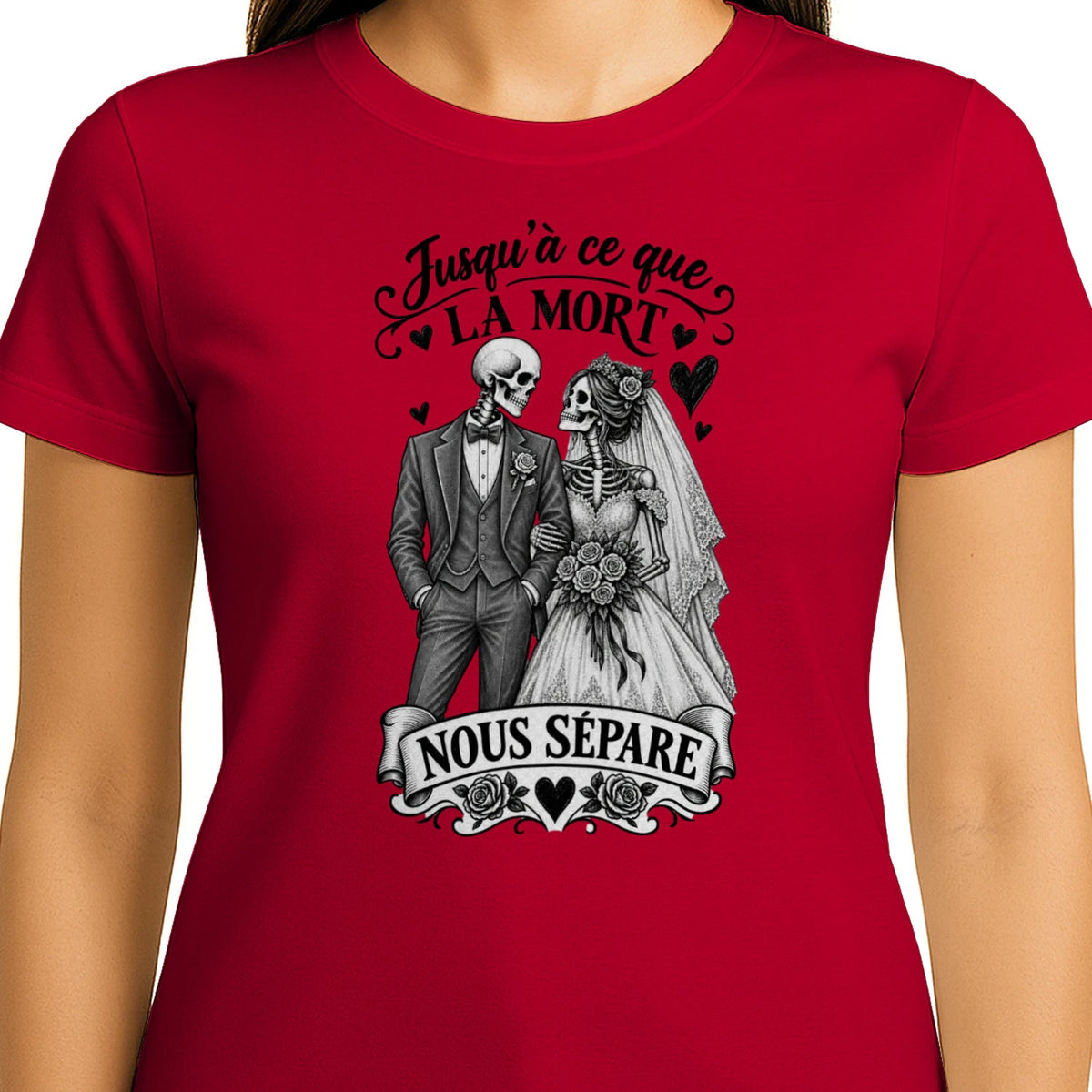 T-shirt Couple « Jusqu’à ce que la mort nous sépare » – Amour Éternel - Femorian