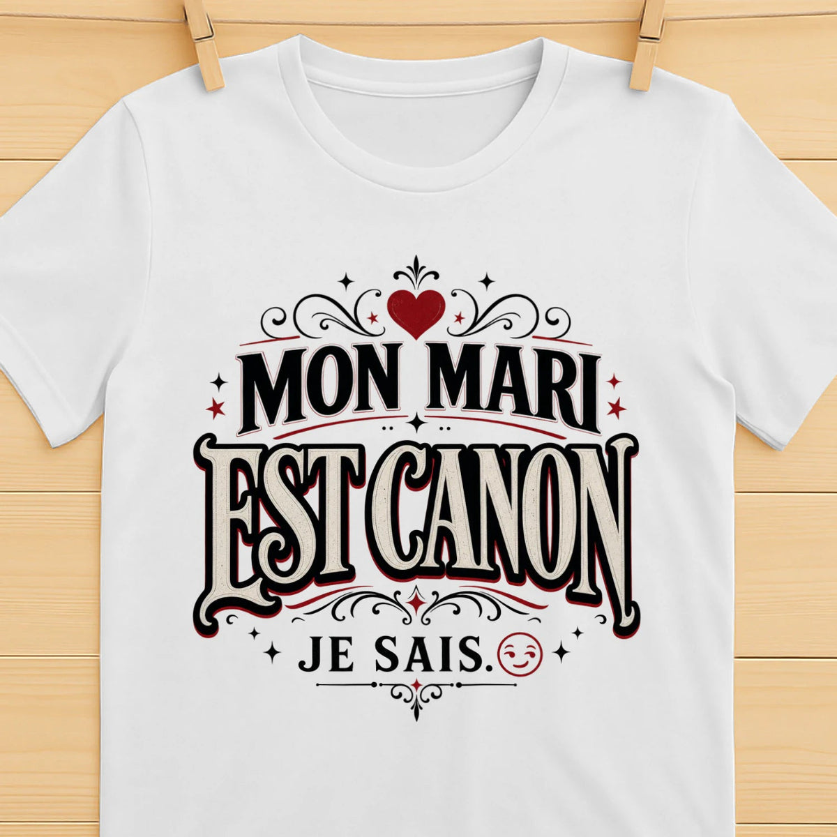T-shirt « Mon Mari Est Canon » – Cadeau Humour & Amour»Homme & Femme - Femorian