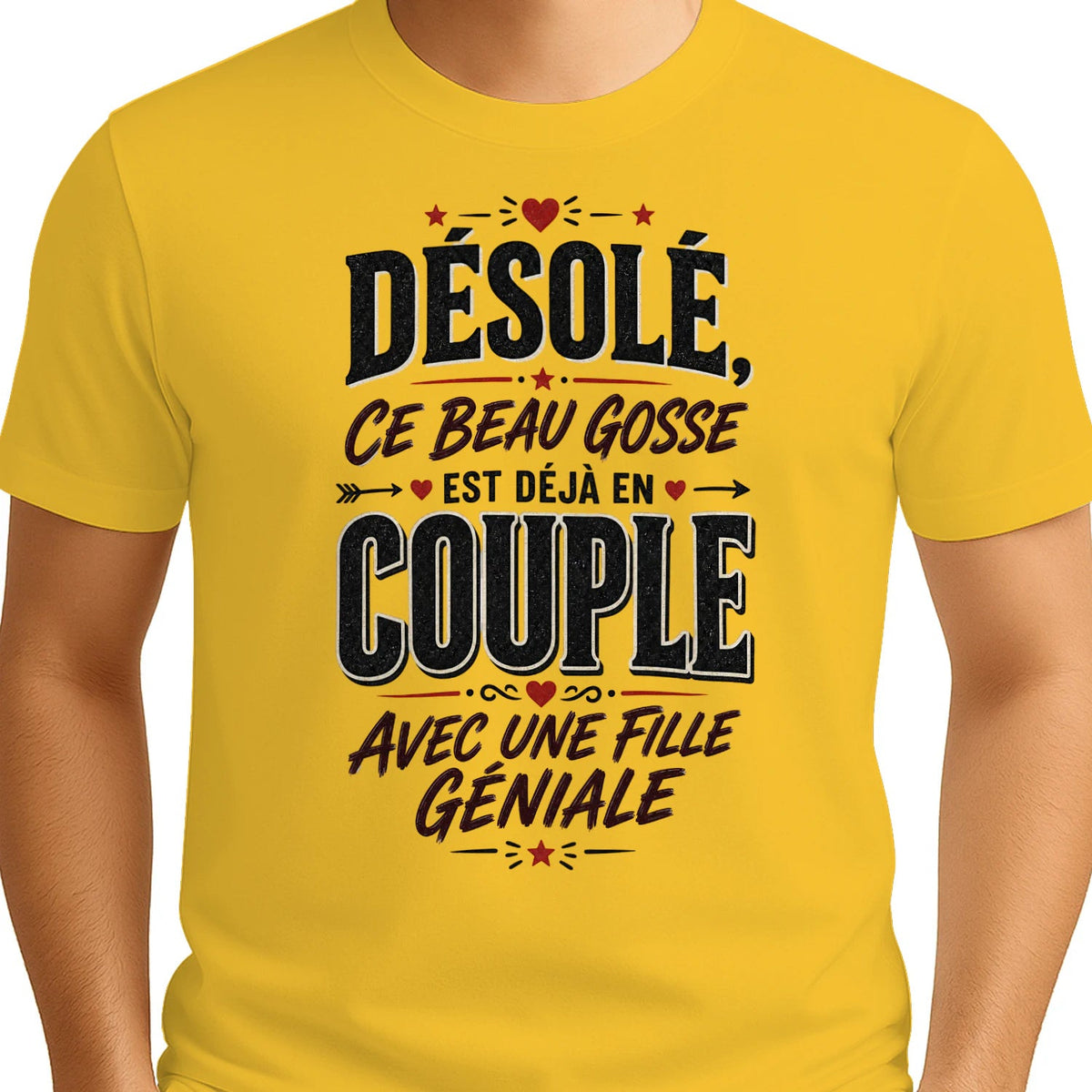 T-shirt « Désolé, Ce Beau Gosse Est Déjà en Couple »»Homme & Femme - Femorian