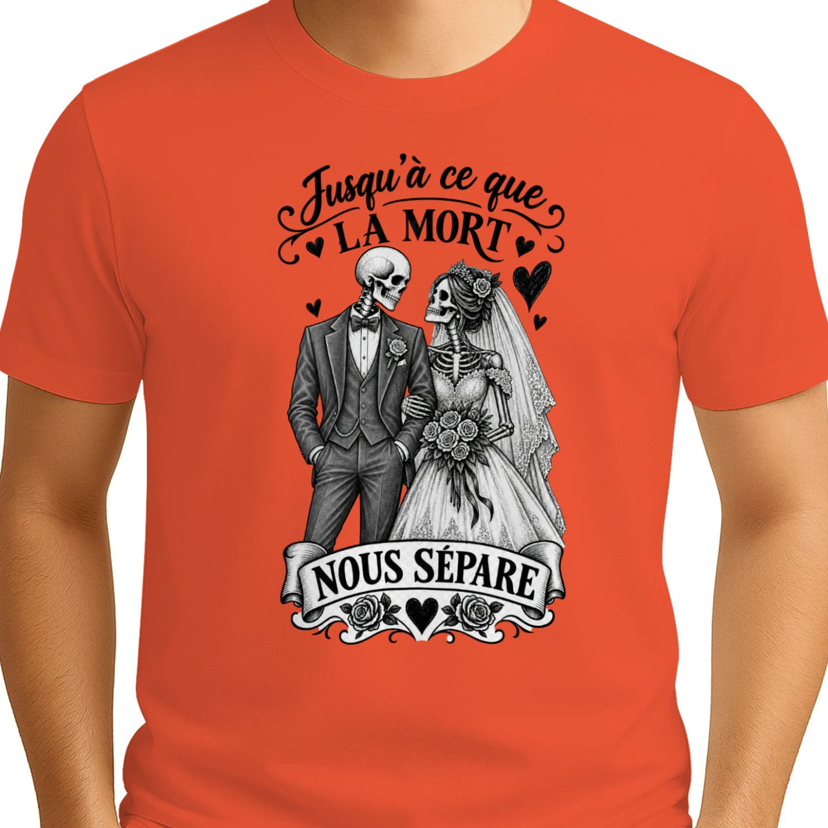 T-shirt Couple « Jusqu’à ce que la mort nous sépare » – Amour Éternel - Femorian