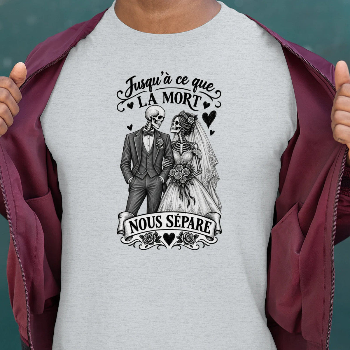 T-shirt Couple « Jusqu’à ce que la mort nous sépare » – Amour Éternel - Femorian