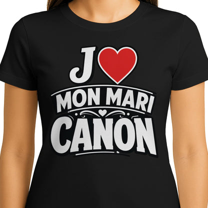 T-shirt « J ❤️ Mon Mari Canon » – Homme & Femme - Femorian