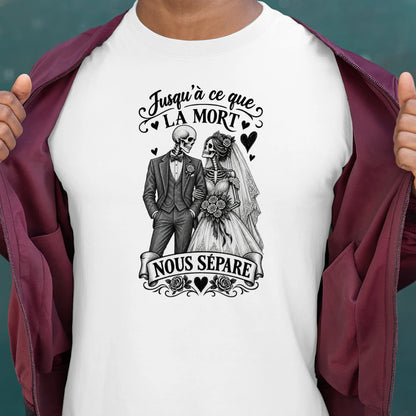 T-shirt Couple « Jusqu’à ce que la mort nous sépare » – Amour Éternel - Femorian
