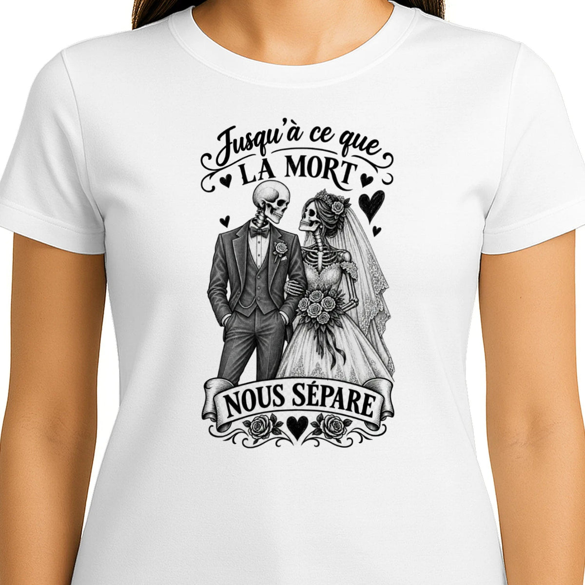 T-shirt Couple « Jusqu’à ce que la mort nous sépare » – Amour Éternel - Femorian