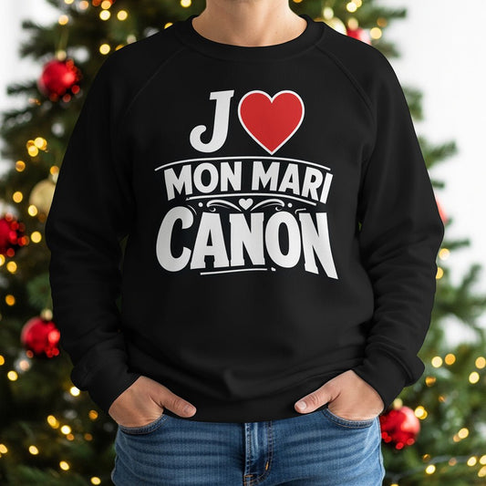 sweat-shirt « J ❤️ Mon Mari Canon – Homme & Femme - Femorian