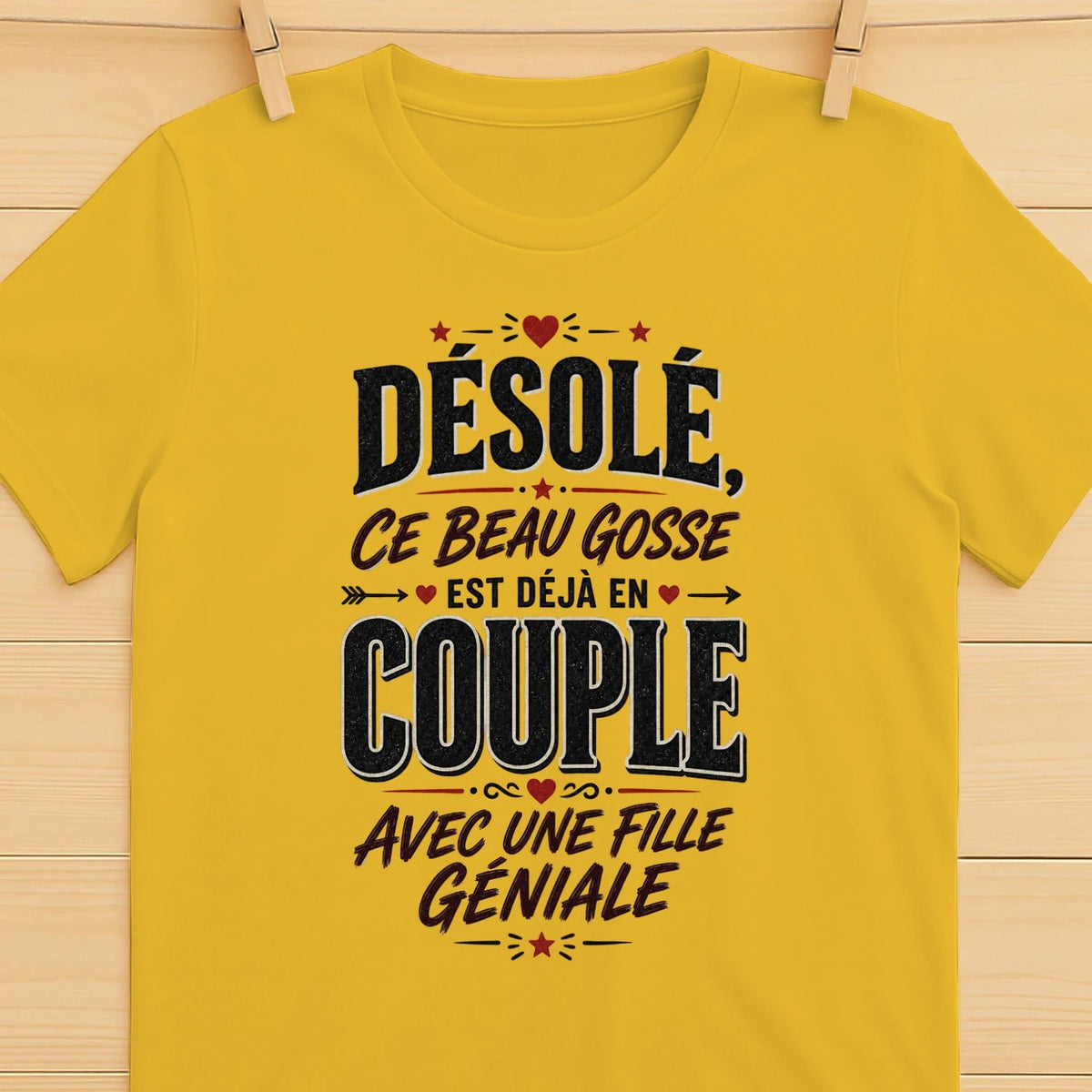 T-shirt « Désolé, Ce Beau Gosse Est Déjà en Couple »»Homme & Femme - Femorian