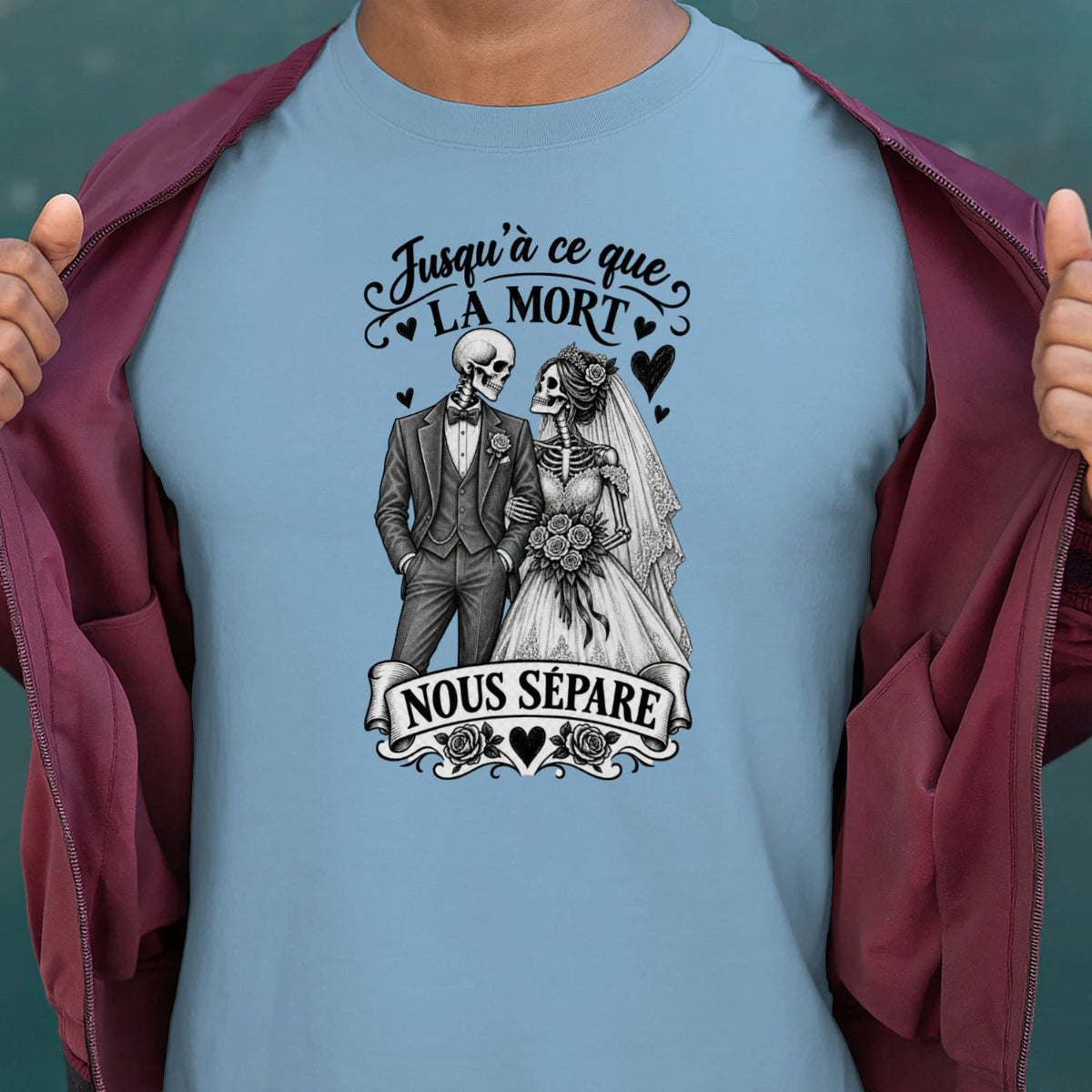 T-shirt Couple « Jusqu’à ce que la mort nous sépare » – Amour Éternel - Femorian