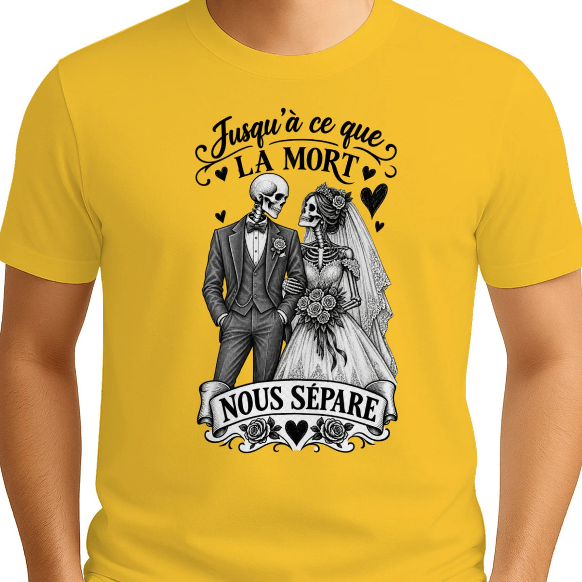 T-shirt Couple « Jusqu’à ce que la mort nous sépare » – Amour Éternel - Femorian