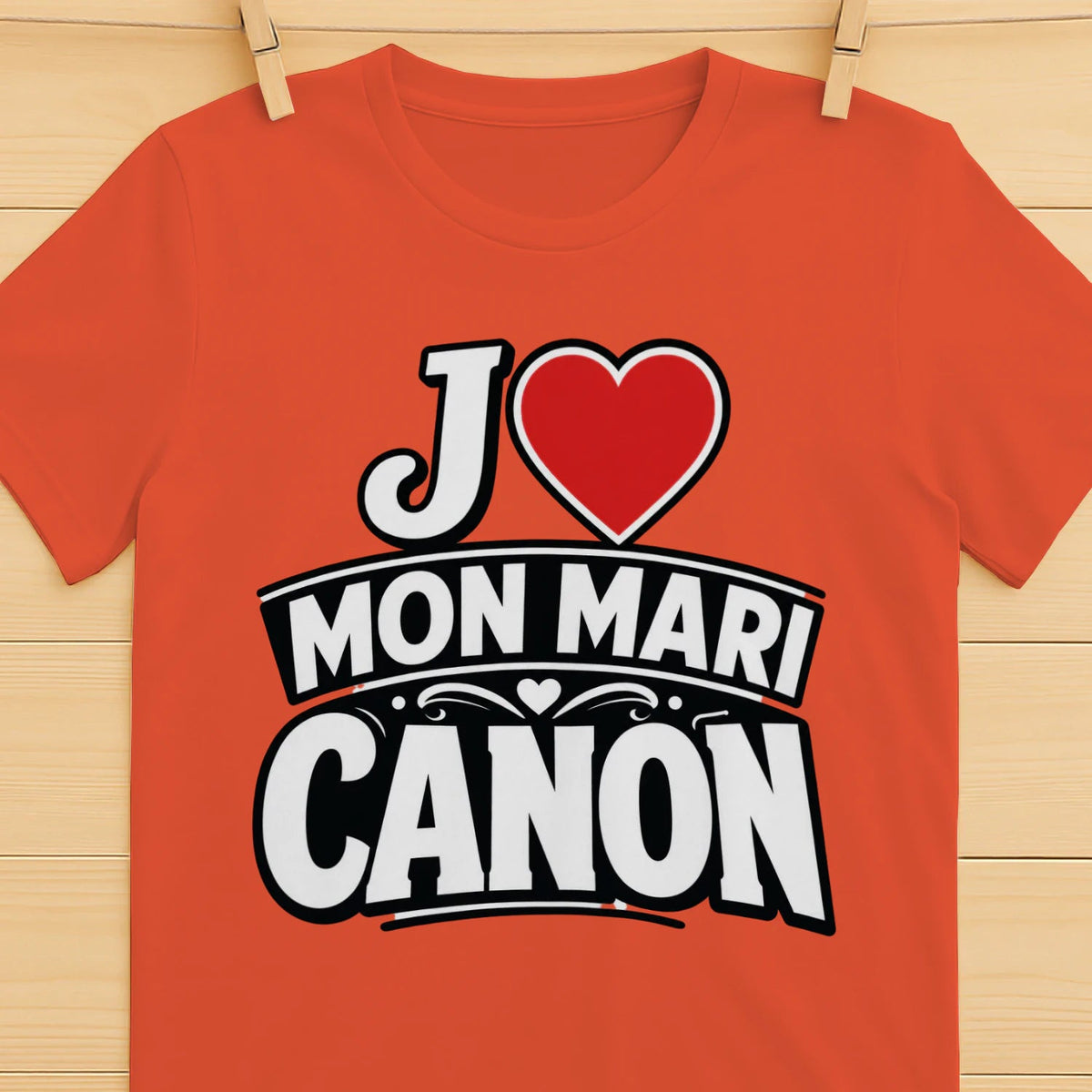 T-shirt « J ❤️ Mon Mari Canon » – Homme & Femme - Femorian