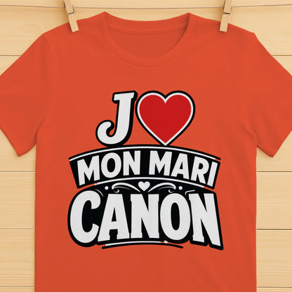 T-shirt « J ❤️ Mon Mari Canon » – Homme & Femme - Femorian
