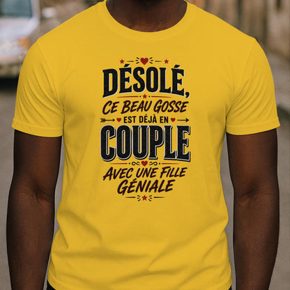T-shirt « Désolé, Ce Beau Gosse Est Déjà en Couple »»Homme & Femme - Femorian
