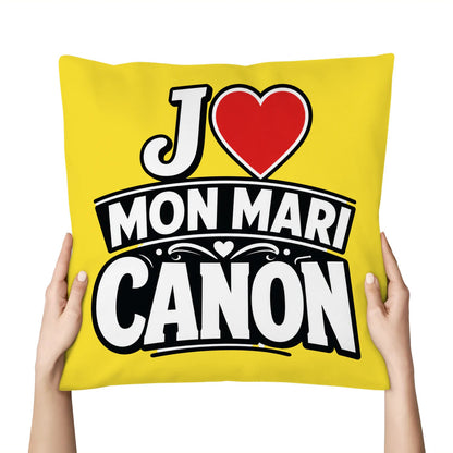 Coussin « J ❤️ Mon Mari Canon » – Idée Cadeau - Femorian