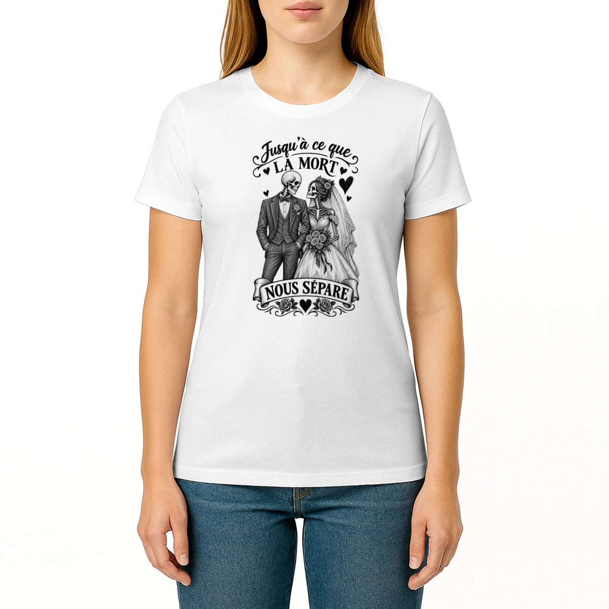T-shirt Couple « Jusqu’à ce que la mort nous sépare » – Amour Éternel - Femorian