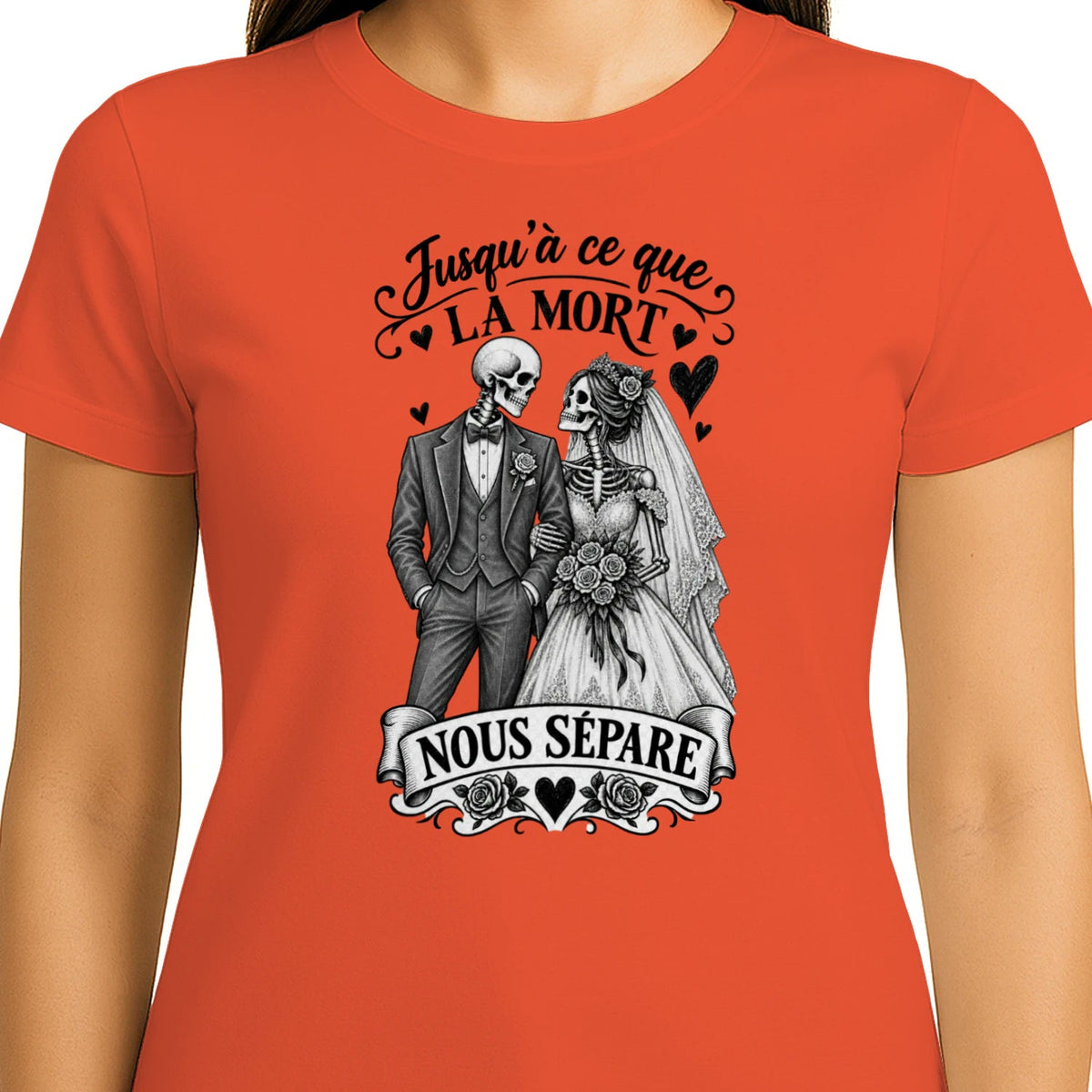 T-shirt Couple « Jusqu’à ce que la mort nous sépare » – Amour Éternel - Femorian
