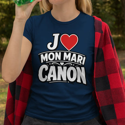 T-shirt « J ❤️ Mon Mari Canon » – Homme & Femme - Femorian