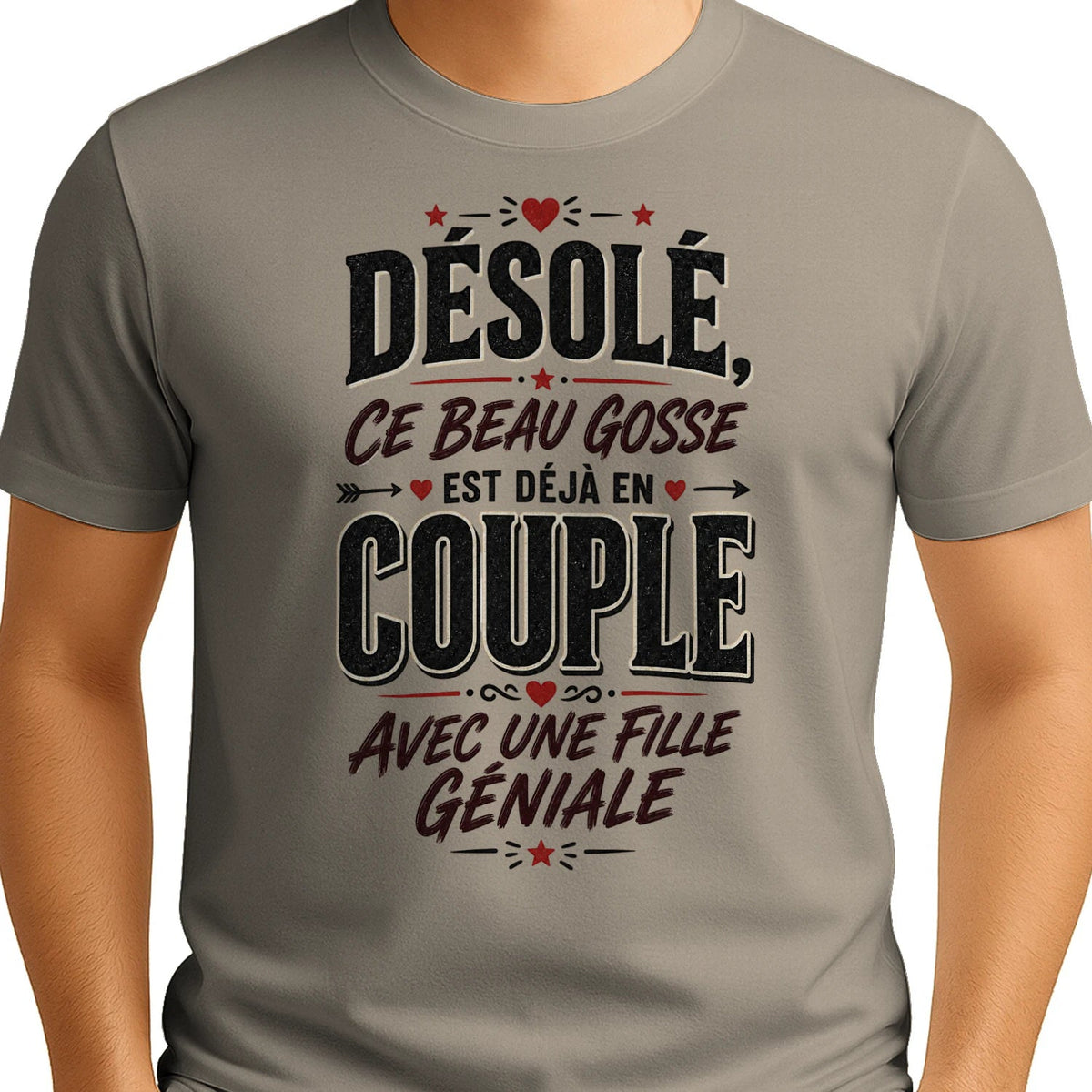 T-shirt « Désolé, Ce Beau Gosse Est Déjà en Couple »»Homme & Femme - Femorian