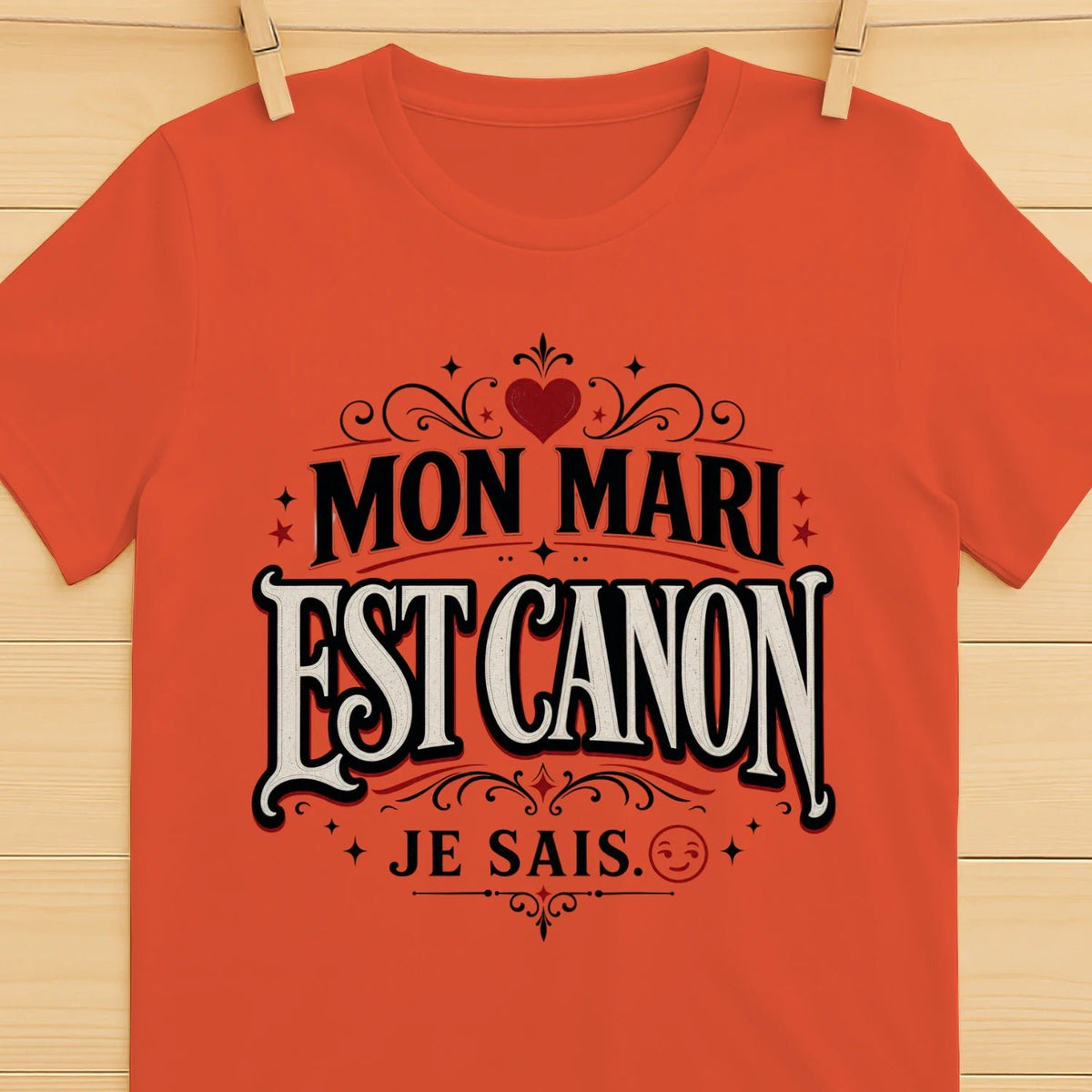 T-shirt « Mon Mari Est Canon » – Cadeau Humour & Amour»Homme & Femme - Femorian