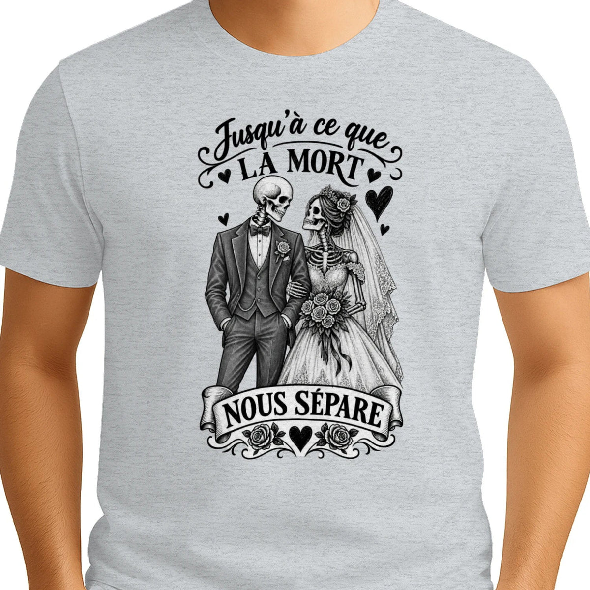 T-shirt Couple « Jusqu’à ce que la mort nous sépare » – Amour Éternel - Femorian