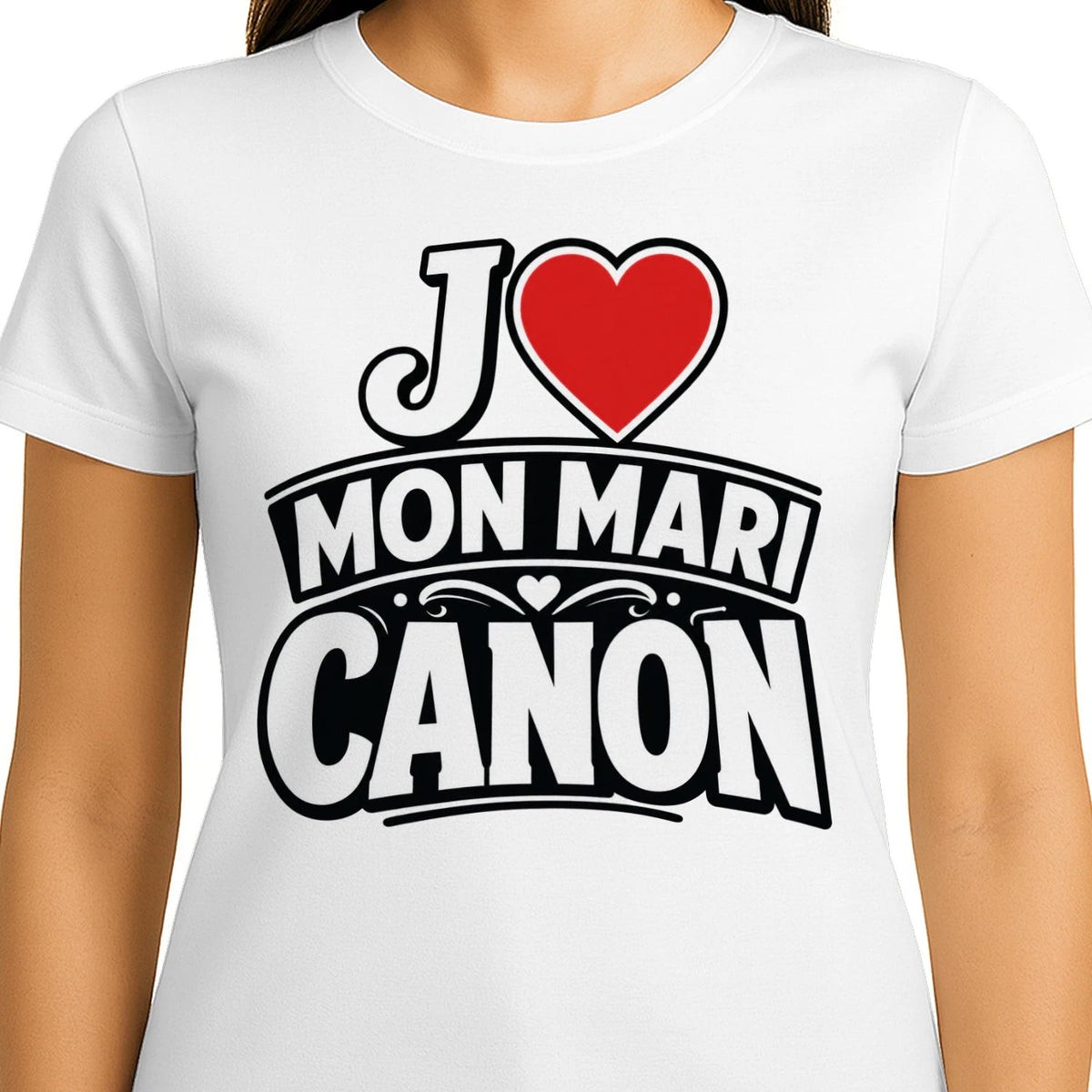 T-shirt « J ❤️ Mon Mari Canon » – Homme & Femme - Femorian