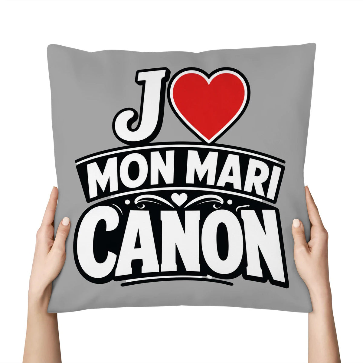 Coussin « J ❤️ Mon Mari Canon » – Idée Cadeau - Femorian