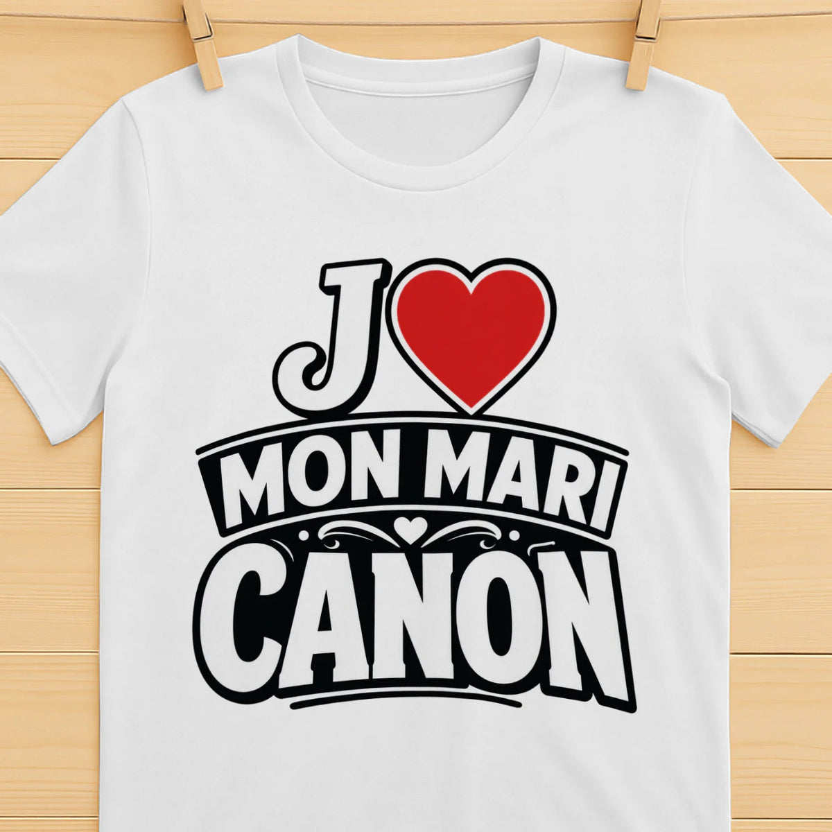 T-shirt « J ❤️ Mon Mari Canon » – Homme & Femme - Femorian