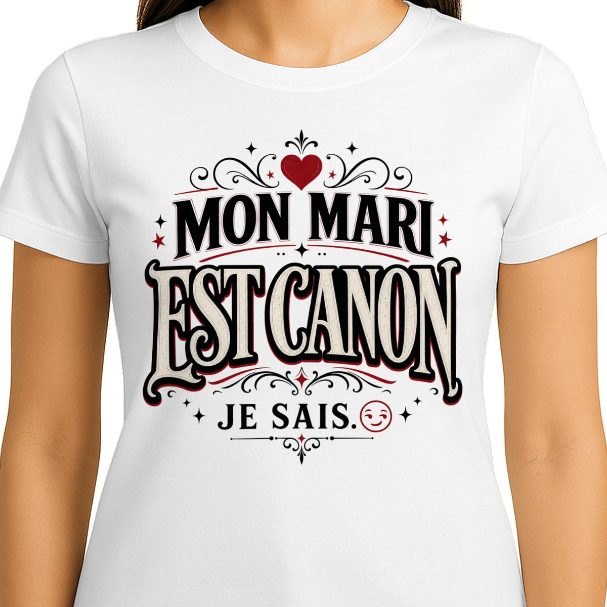 T-shirt « Mon Mari Est Canon » – Cadeau Humour & Amour»Homme & Femme - Femorian