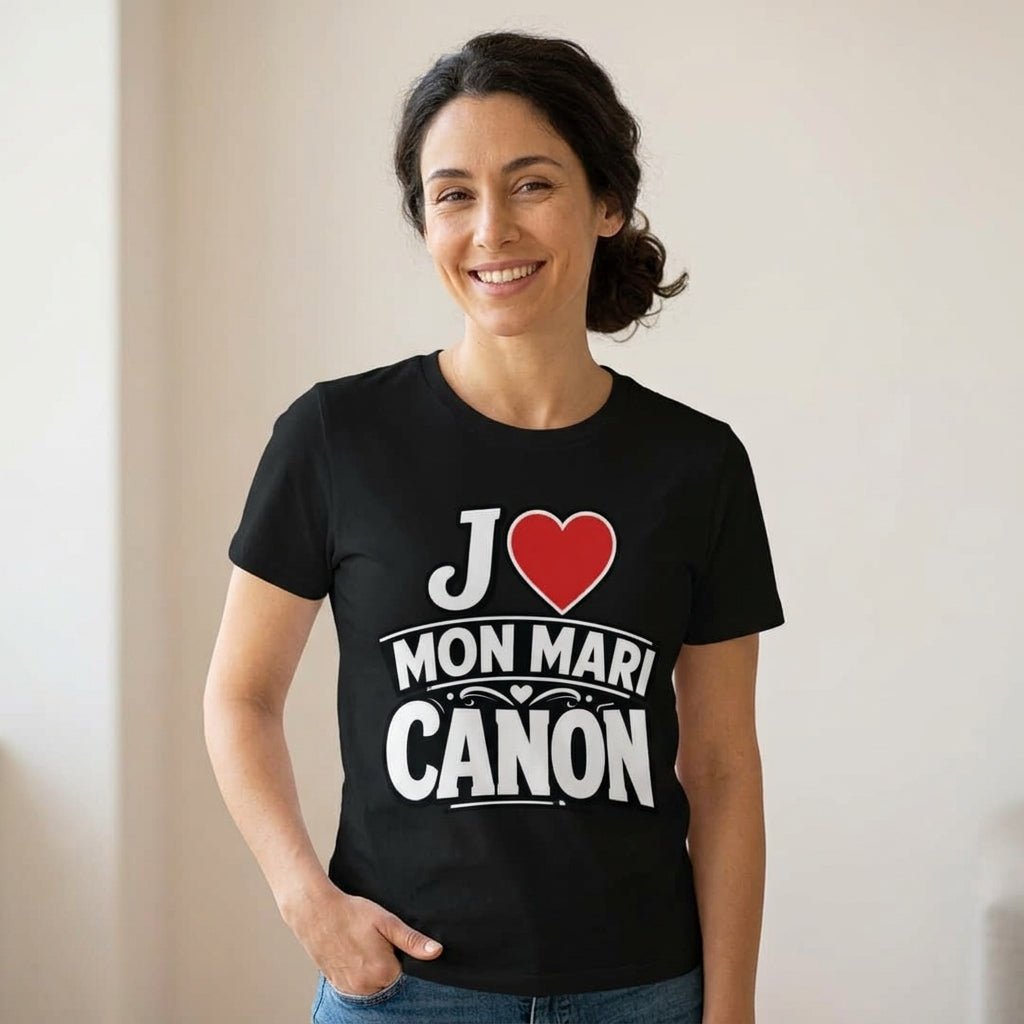 T-shirt « J ❤️ Mon Mari Canon » – Homme & Femme - Femorian
