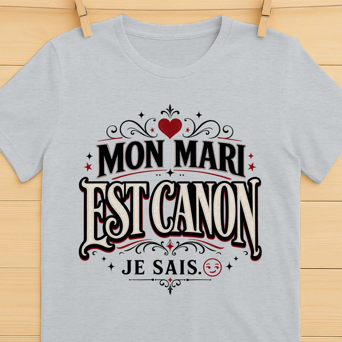T-shirt « Mon Mari Est Canon » – Cadeau Humour & Amour»Homme & Femme - Femorian