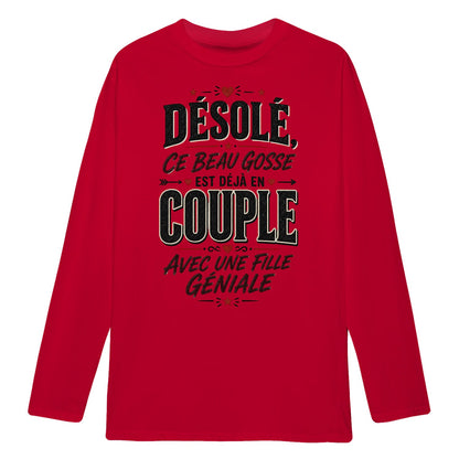 sweat-shirt « Désolé, Ce Beau Gosse Est Déjà en Couple»Homme & Femme - Femorian