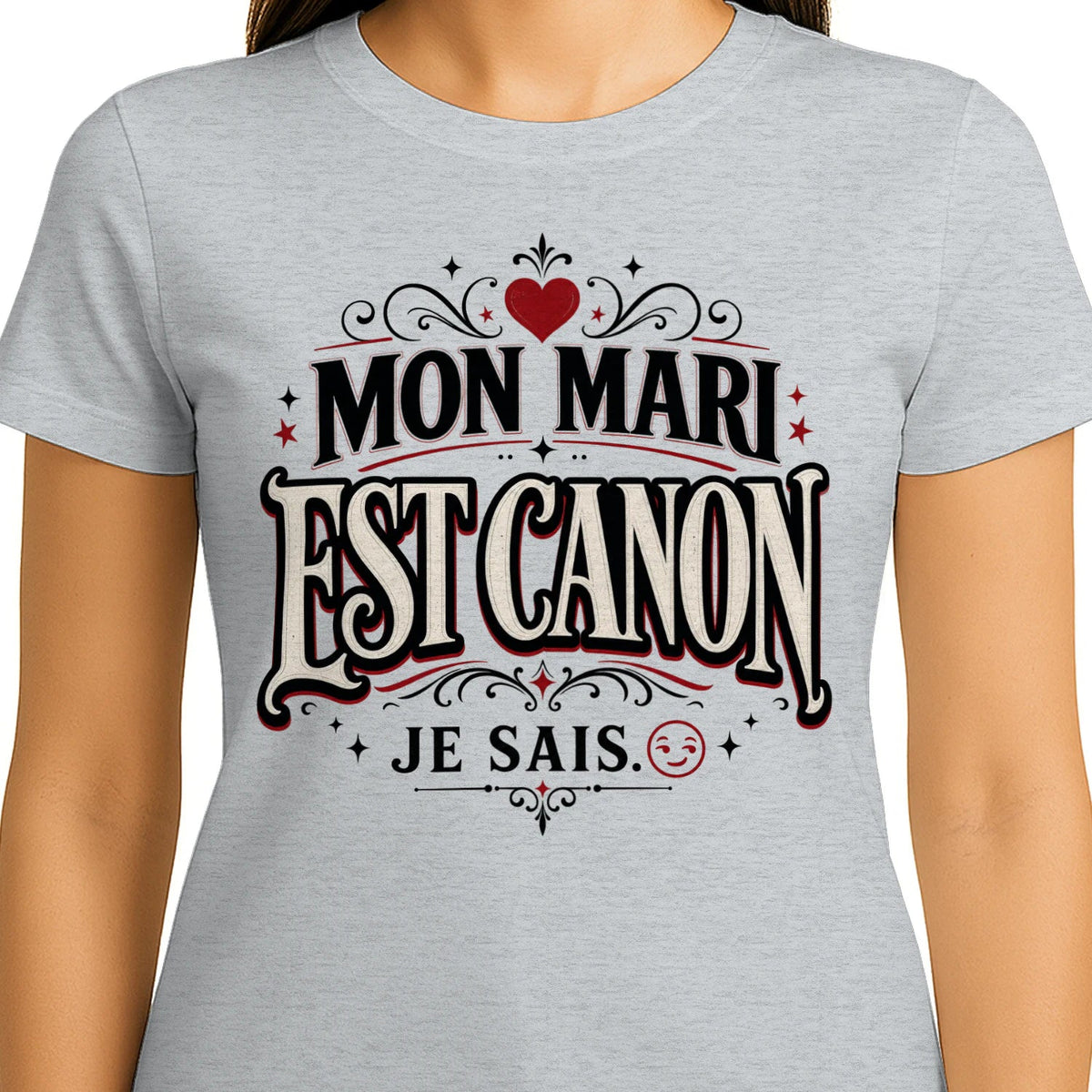 T-shirt « Mon Mari Est Canon » – Cadeau Humour & Amour»Homme & Femme - Femorian