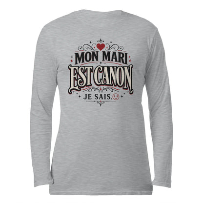 Sweat-Shirt Humour & Amour « Mon Mari Est Canon » - Femorian