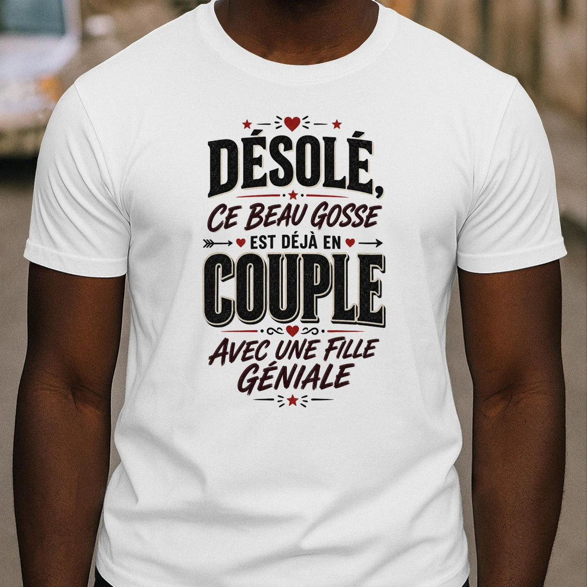 T-shirt « Désolé, Ce Beau Gosse Est Déjà en Couple »»Homme & Femme - Femorian