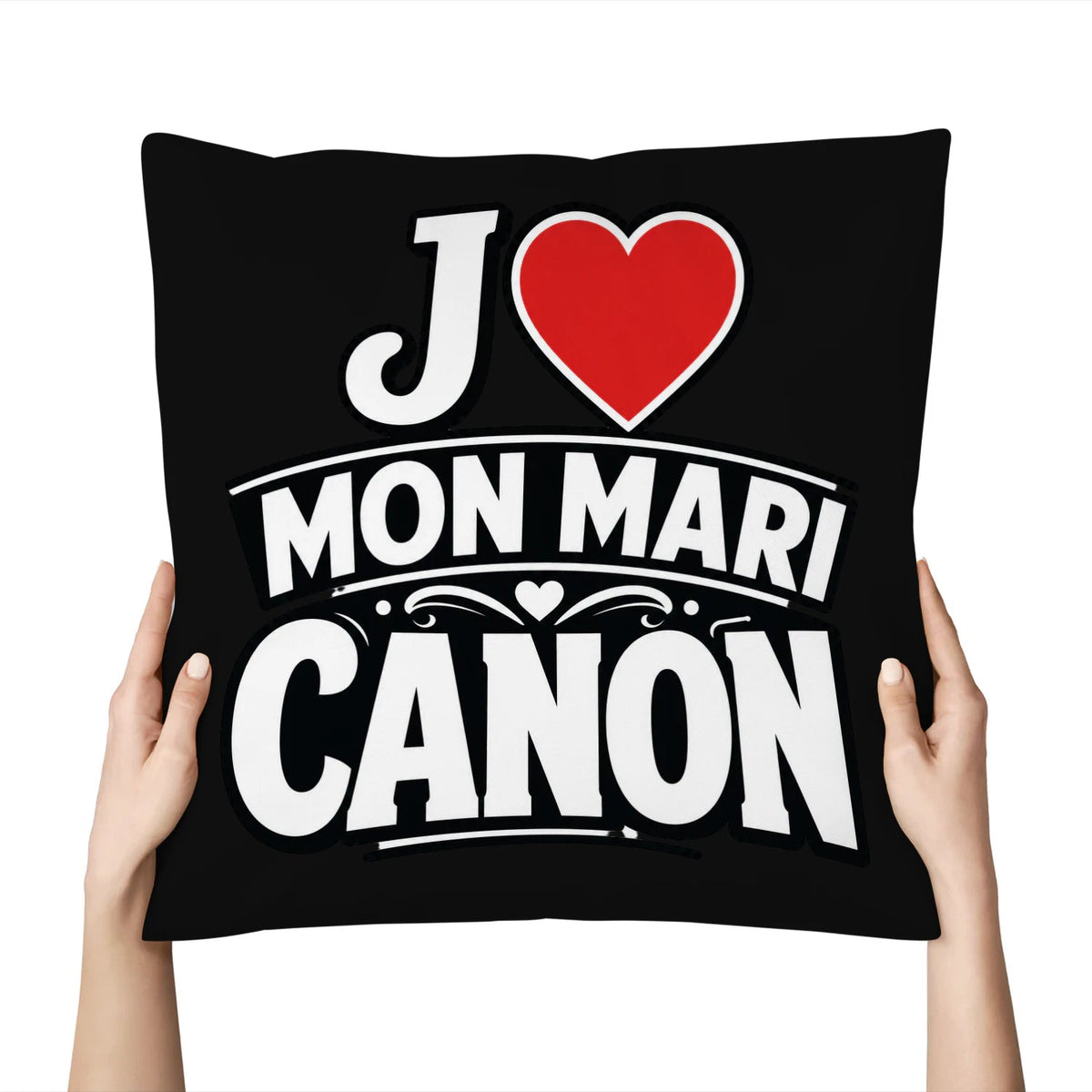 Coussin « J ❤️ Mon Mari Canon » – Idée Cadeau - Femorian