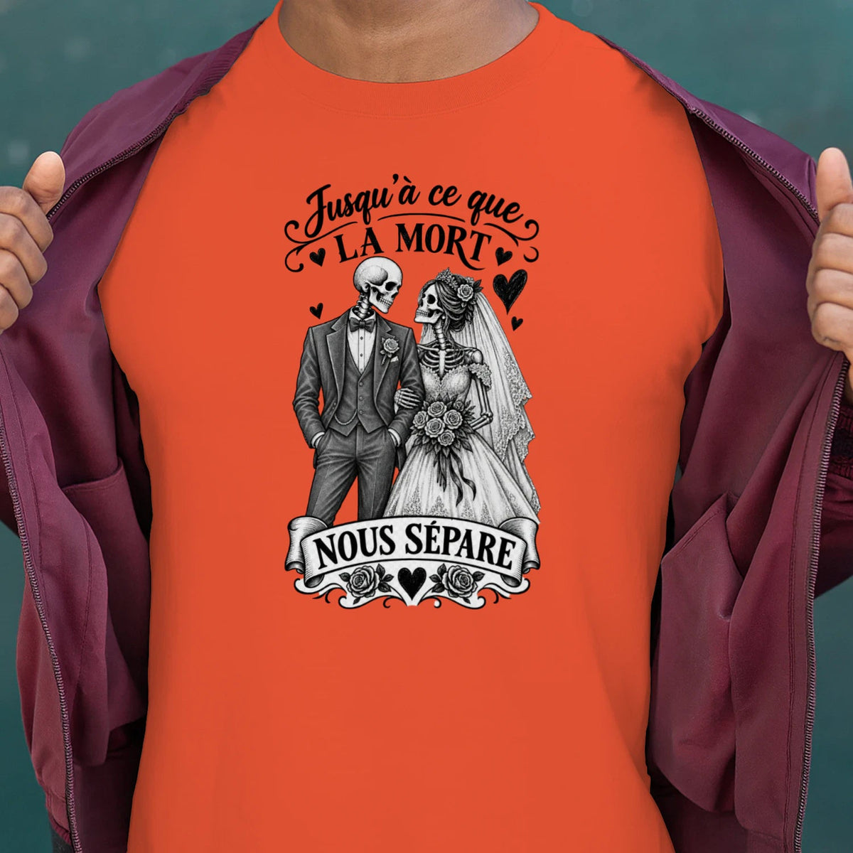 T-shirt Couple « Jusqu’à ce que la mort nous sépare » – Amour Éternel - Femorian