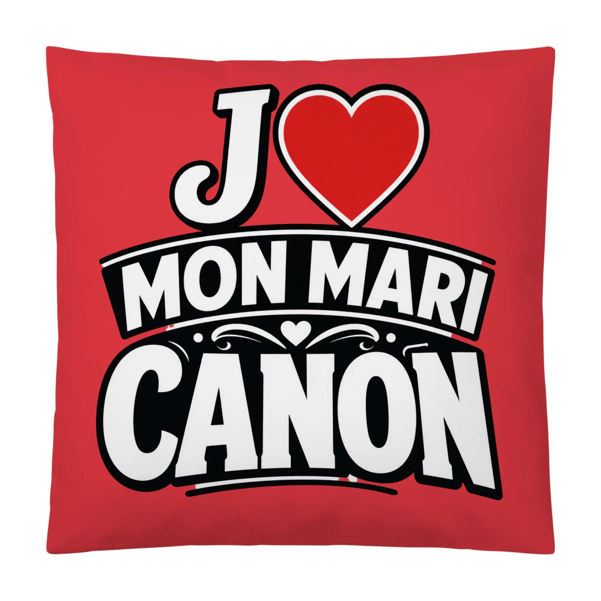 Coussin « J ❤️ Mon Mari Canon » – Idée Cadeau - Femorian